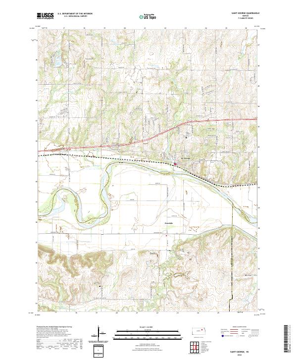 US Topo 7.5-minute map for Saint George KS