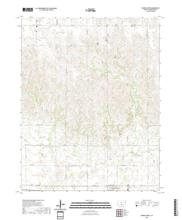 US Topo 7.5-minute map for Sharon North KS