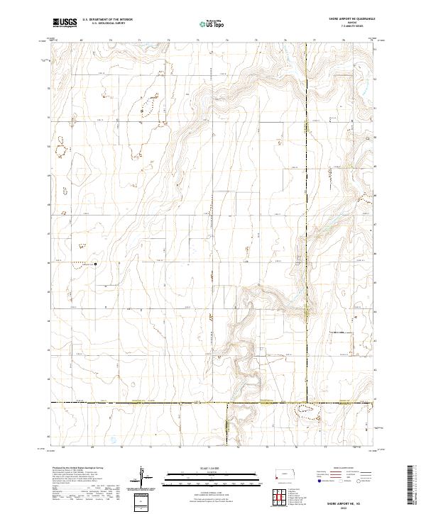 US Topo 7.5-minute map for Shore Airport NE KS