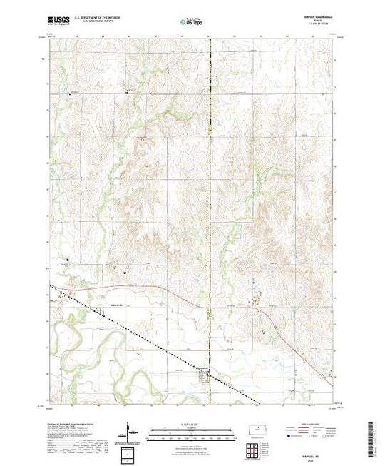 US Topo 7.5-minute map for Simpson KS – American Map Store