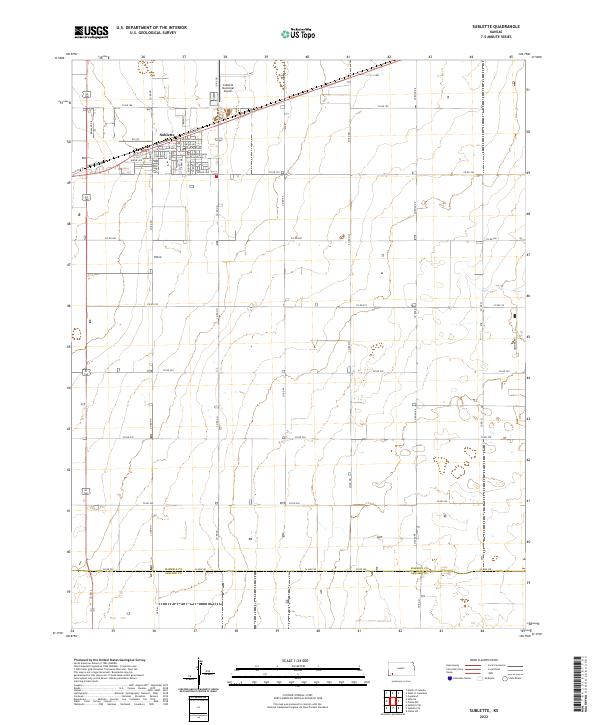 US Topo 7.5-minute map for Sublette KS – American Map Store