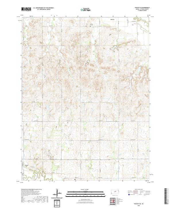 US Topo 7.5-minute map for Tescott SE KS