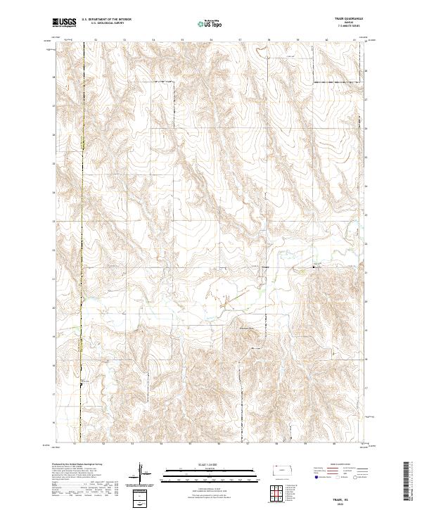 US Topo 7.5-minute map for Traer KS – American Map Store