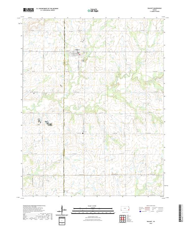 US Topo 7.5-minute map for Walnut KS