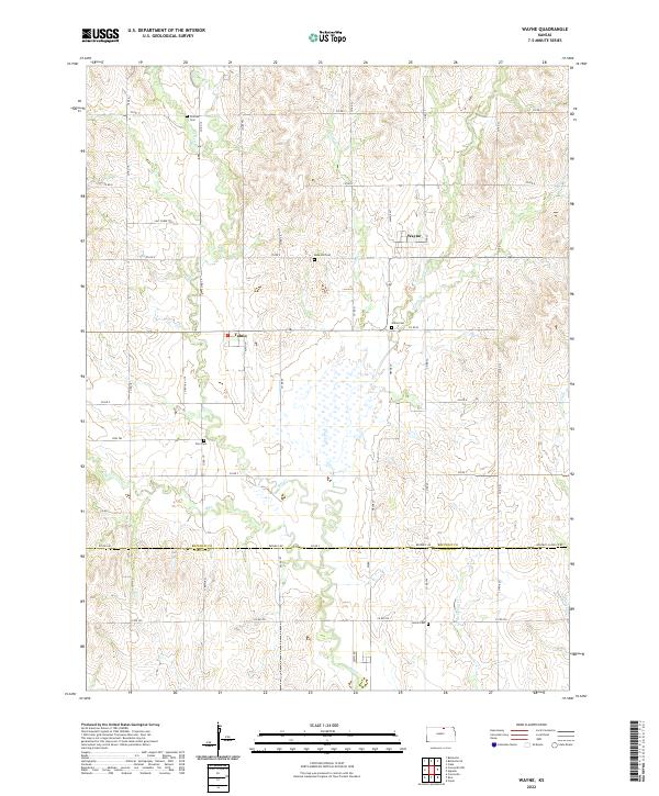 US Topo 7.5-minute map for Wayne KS – American Map Store