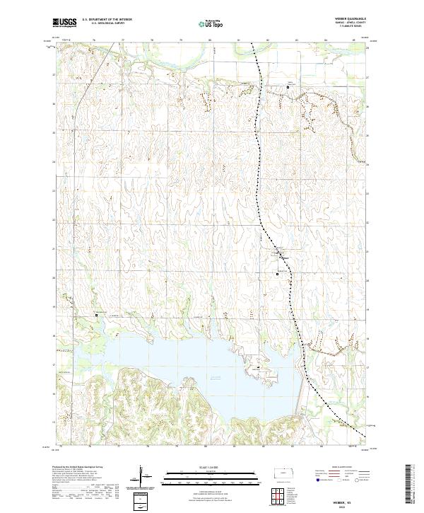 US Topo 7.5-minute map for Webber KS – American Map Store