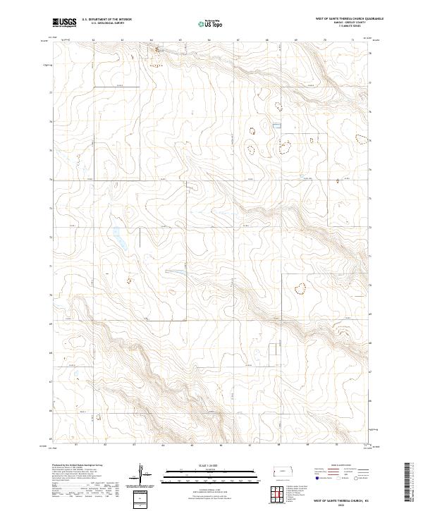 US Topo 7.5-minute map for West of Sainte Theresa Church KS