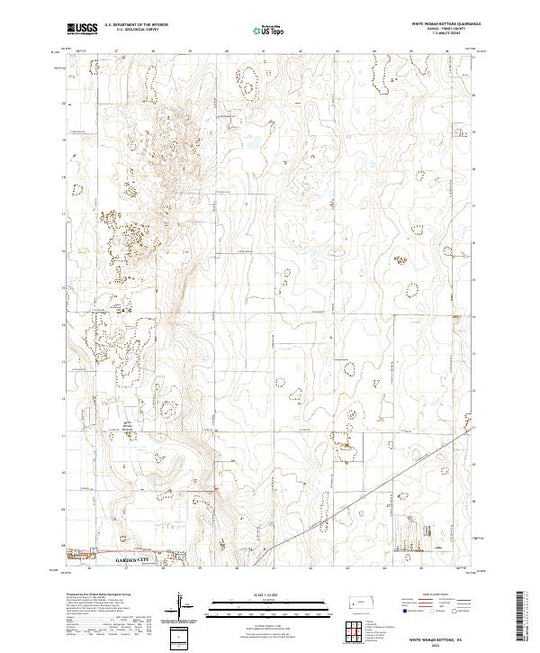 US Topo 7.5-minute map for White Woman Bottoms KS – American Map Store