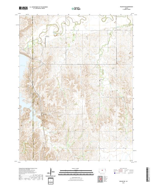 US Topo 7.5-minute map for Wilson NW KS – American Map Store