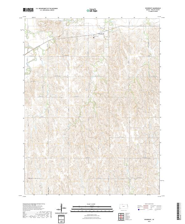 US Topo 7.5-minute map for Woodruff KS – American Map Store