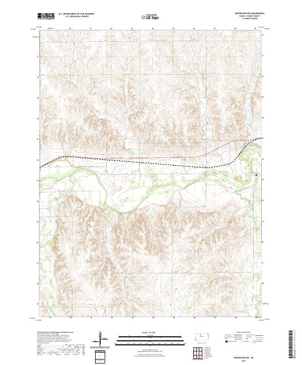 US Topo 7.5-minute map for Woodston NW KS