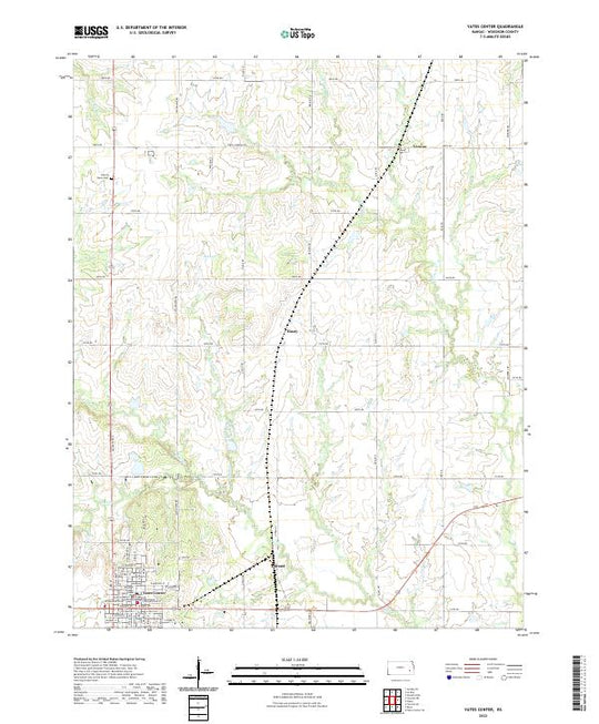 US Topo 7.5-minute map for Yates Center KS – American Map Store