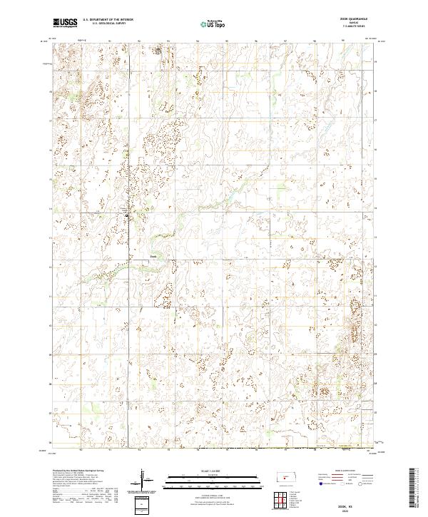 US Topo 7.5-minute map for Zook KS – American Map Store