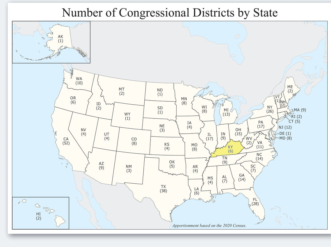 Kentucky Congressional District Wall Map