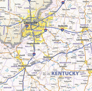 Kentucky and Tennessee Wall Map