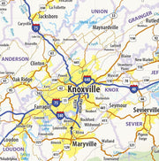 Kentucky and Tennessee Wall Map