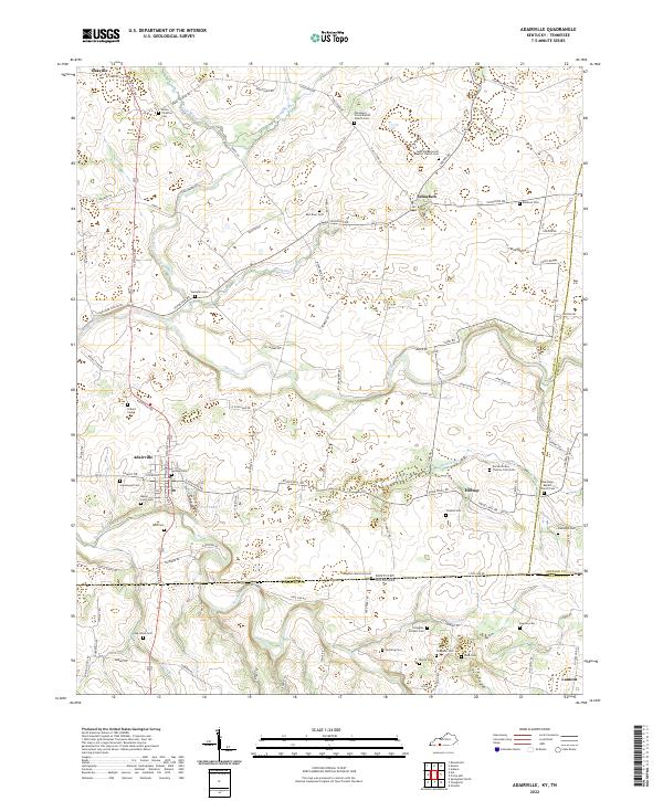 US Topo 7.5-minute map for Adairville KYTN