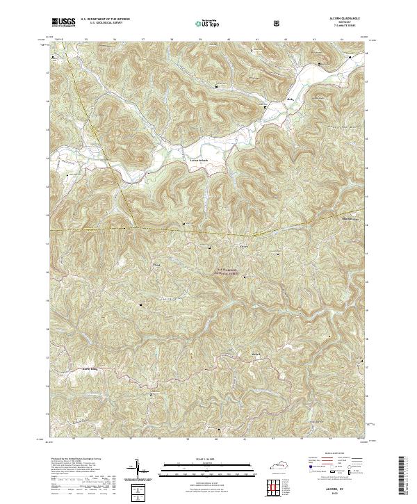 US Topo 7.5-minute map for Alcorn KY
