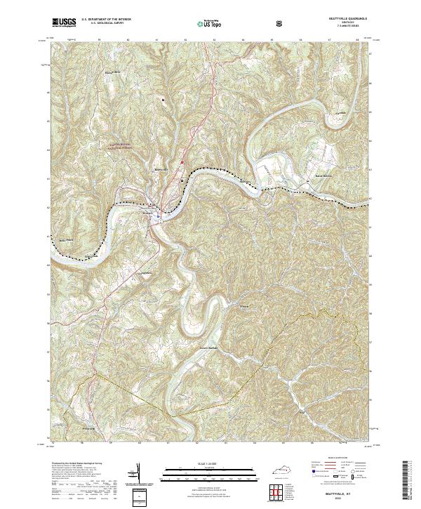 US Topo 7.5-minute map for Beattyville KY
