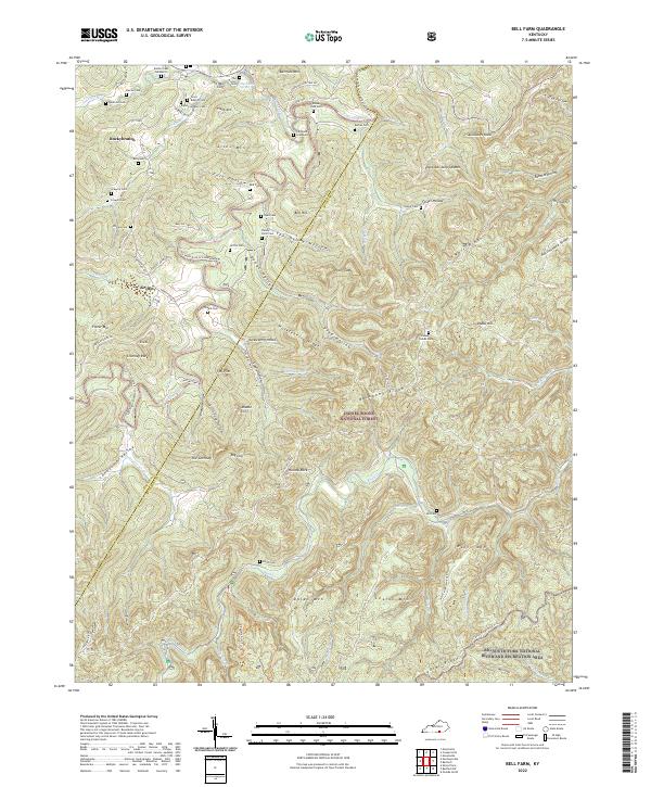 US Topo 7.5-minute map for Bell Farm KY
