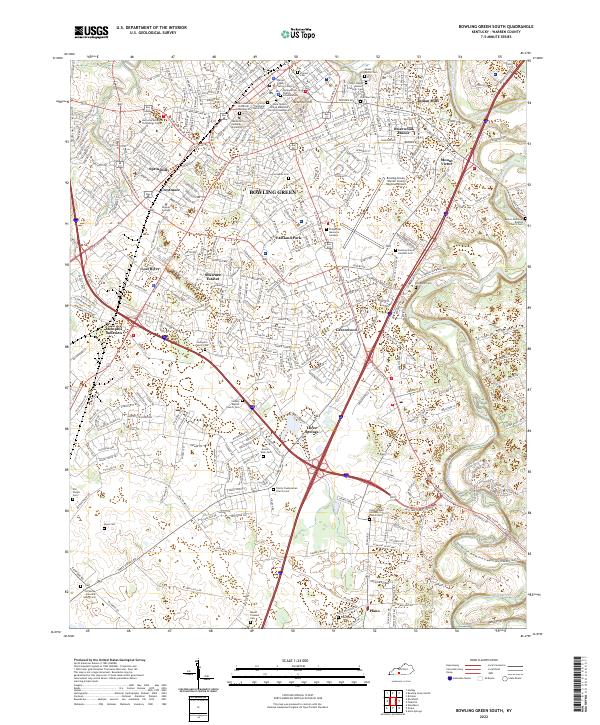 US Topo 7.5-minute map for Bowling Green South KY