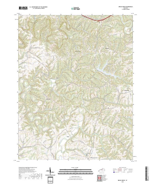 US Topo 7.5-minute map for Brush Grove KY