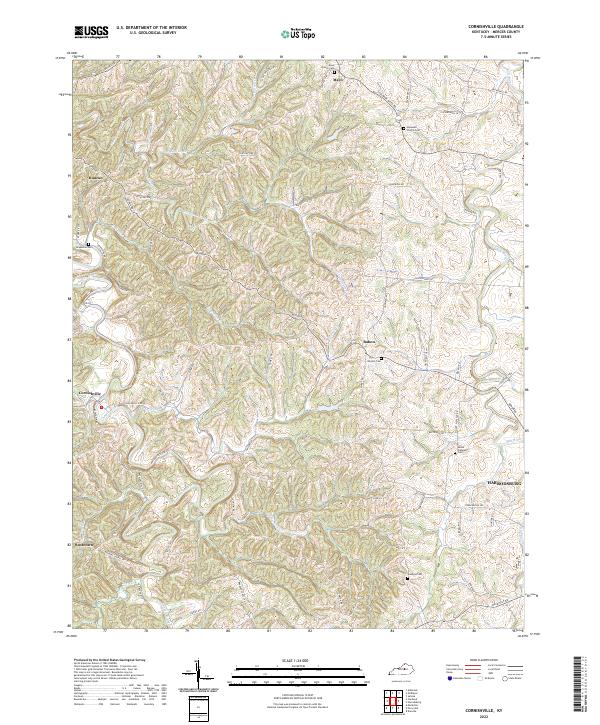 US Topo 7.5-minute map for Cornishville KY