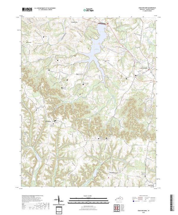 US Topo 7.5-minute map for Crab Orchard KY