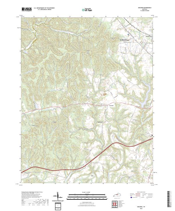 US Topo 7.5-minute map for Cravens KY