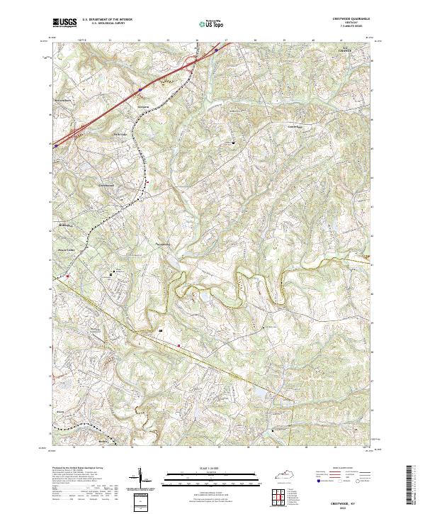 US Topo 7.5-minute map for Crestwood KY