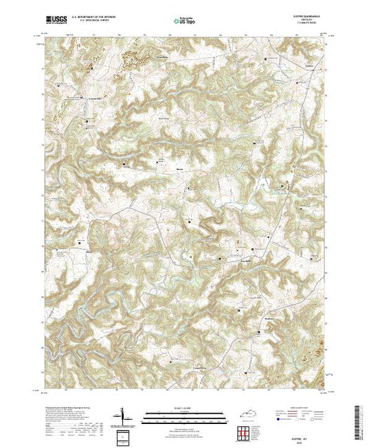US Topo 7.5-minute map for Custer KY – American Map Store