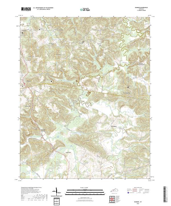 US Topo 7.5-minute map for Dunmor KY