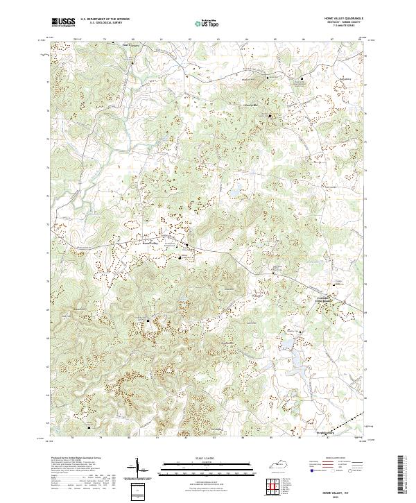 US Topo 7.5-minute map for Howe Valley KY – American Map Store