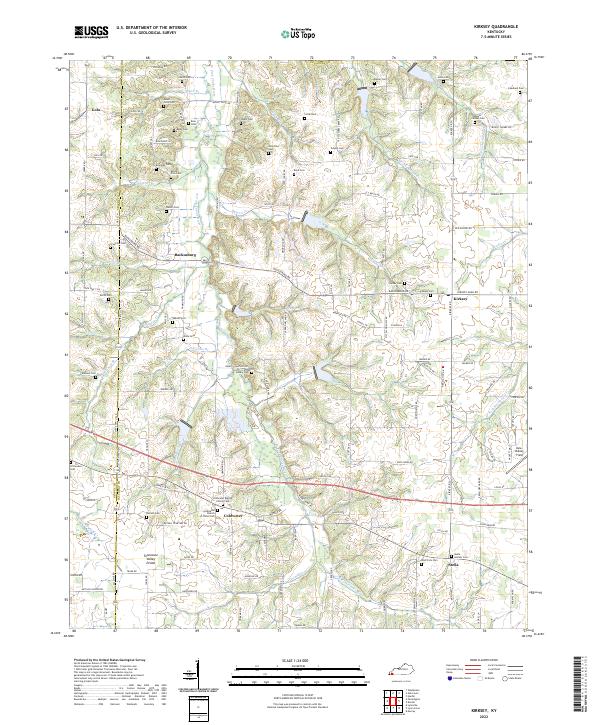 US Topo 7.5-minute map for Kirksey KY