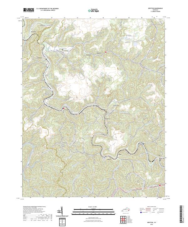 US Topo 7.5-minute map for Krypton KY