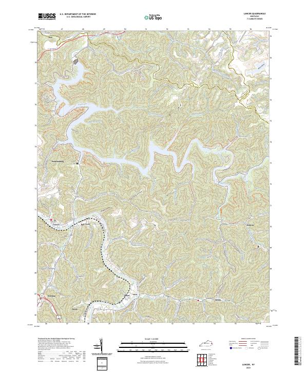 US Topo 7.5-minute map for Lancer KY