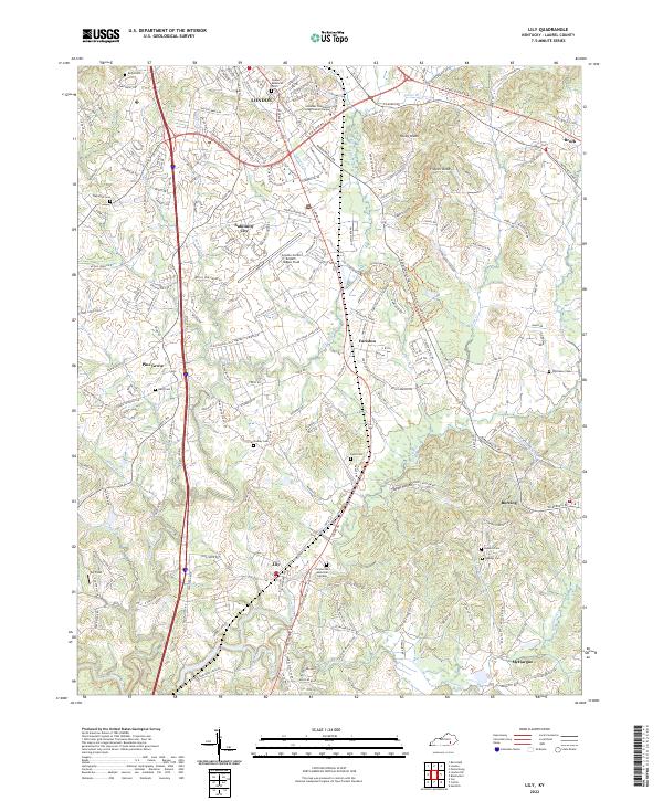 US Topo 7.5-minute map for Lily KY
