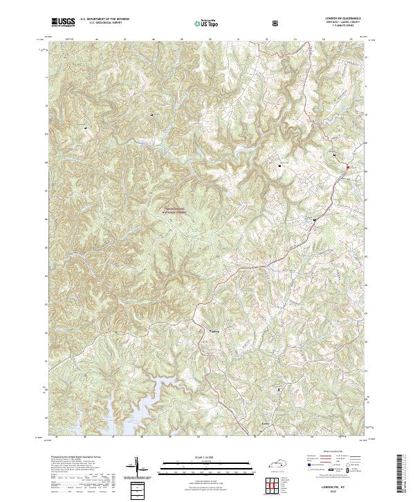 US Topo 7.5-minute map for London SW KY