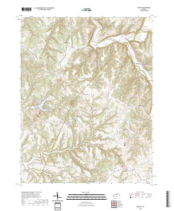 US Topo 7.5-minute map for Loretto KY
