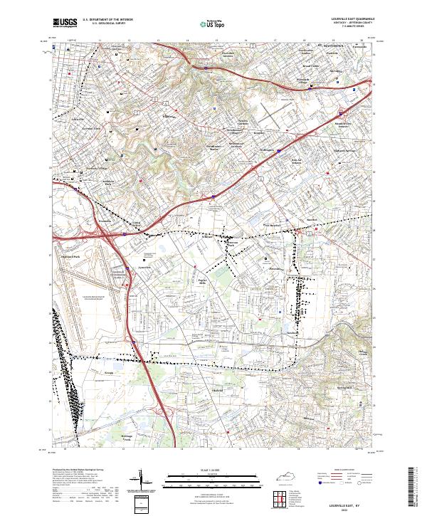 US Topo 7.5-minute map for Louisville East KY
