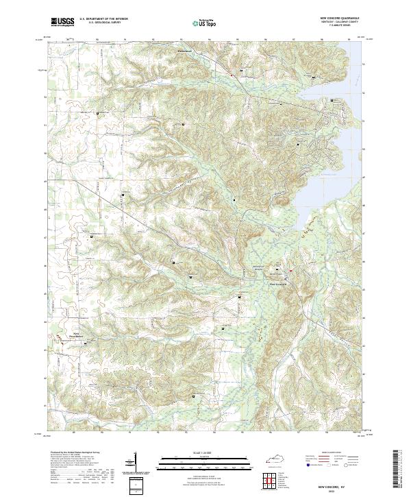 US Topo 7.5-minute map for New Concord KY