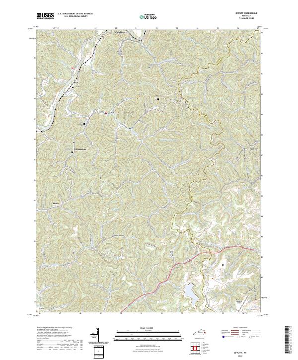 US Topo 7.5-minute map for Offutt KY – American Map Store