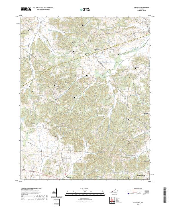 US Topo 7.5-minute map for Slaughters KY