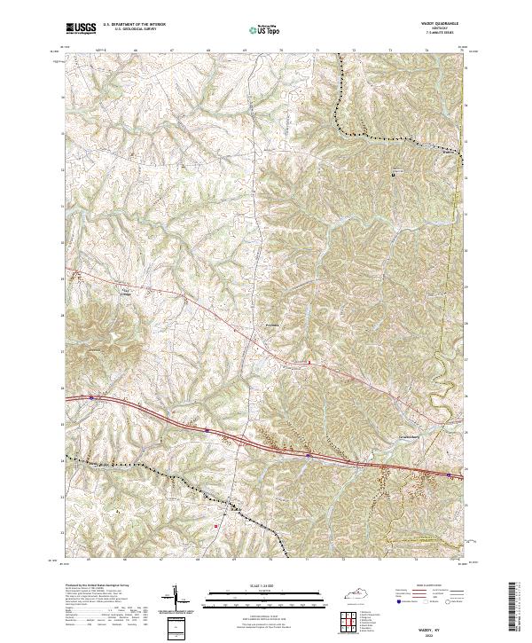 US Topo 7.5-minute map for Waddy KY