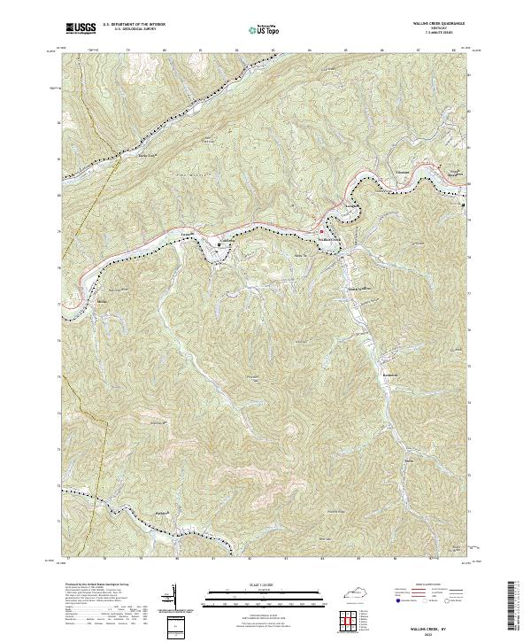 US Topo 7.5-minute map for Wallins Creek KY