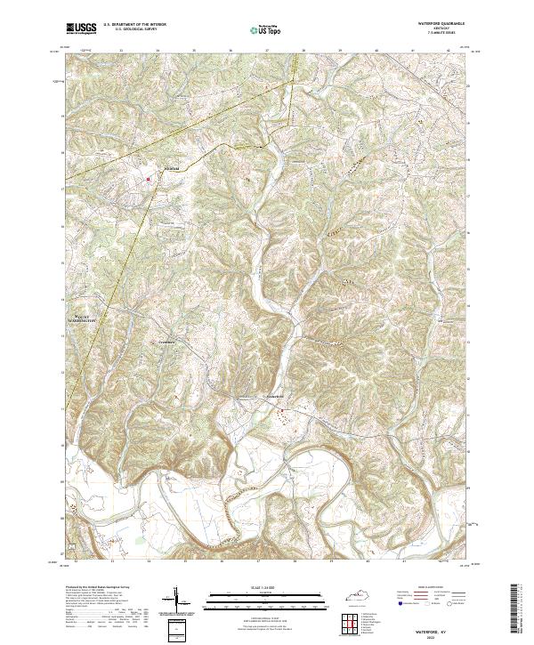 US Topo 7.5-minute map for Waterford KY