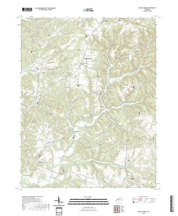 US Topo 7.5-minute map for Welchs Creek KY