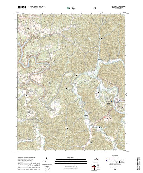 US Topo 7.5-minute map for West Liberty KY