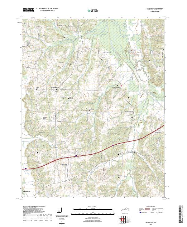 US Topo 7.5-minute map for Westplains KY