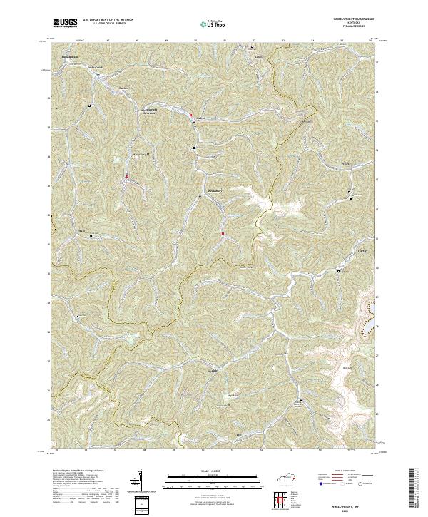 US Topo 7.5-minute map for Wheelwright KY